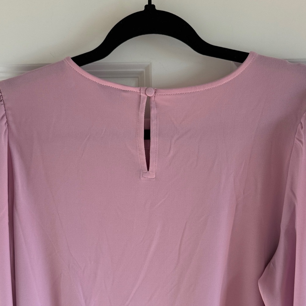 NWT Ann Taylor Shirred Neck Pink/Lavendar Blouse Size medium - Picture 10 of 11
